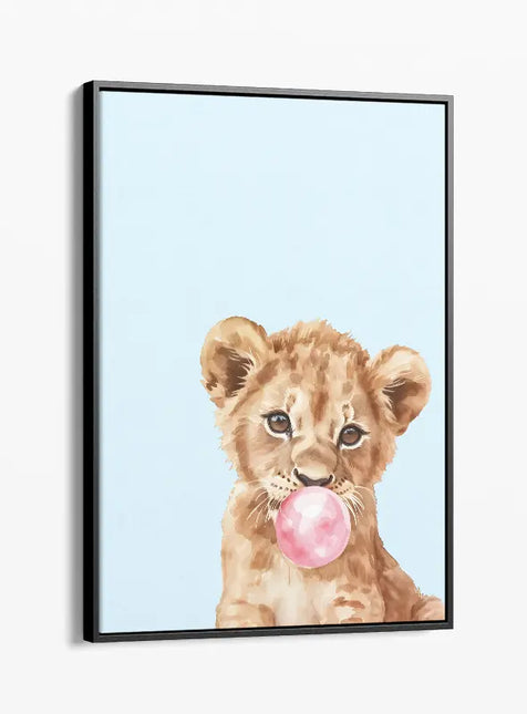 ANIMAL ART BABY LION PINK BUBBLE