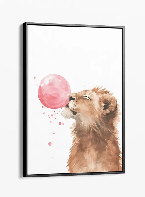 ANIMAL ART BABY LION PINK BUBBLE