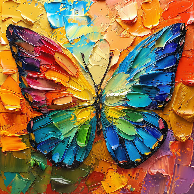 BUTTERFLY PALETTE KNIFE PAINTING CANVAS & ART PRINTS