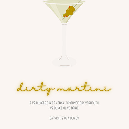 BAR ART DIRTY MARTINI