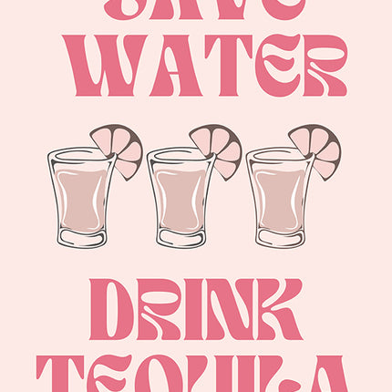 BAR ART SAVE WATER DRINK TEQUILA