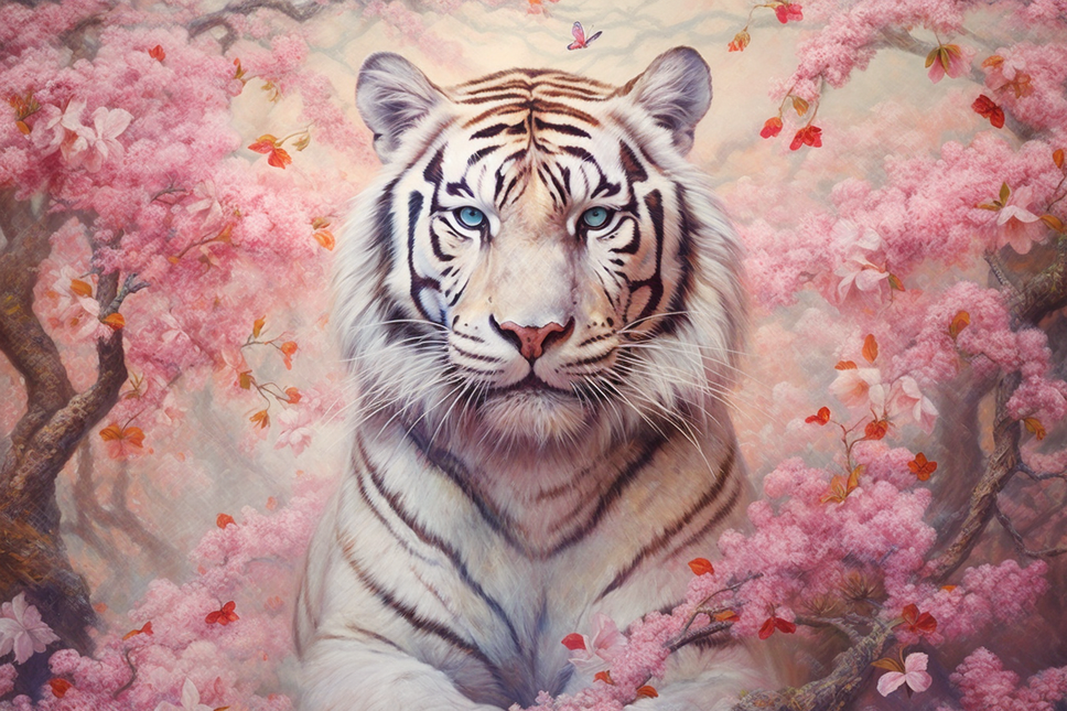 ANIMAL ART WHITE SIBERIAN TIGER
