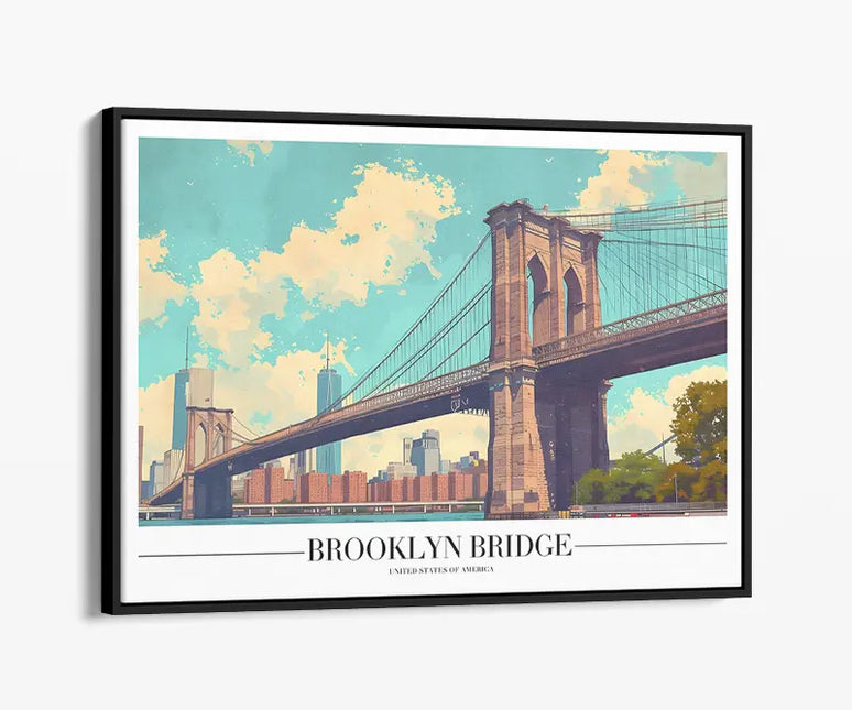 TRAVEL ART BROOKLYN BRIDGE USA