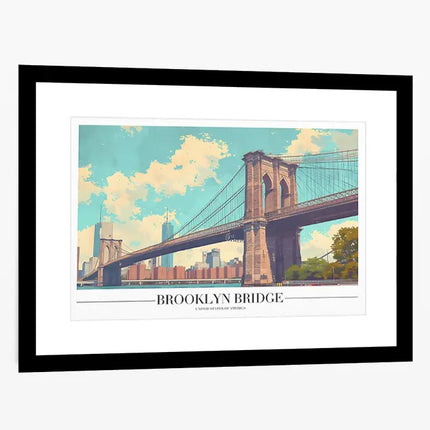 TRAVEL ART BROOKLYN BRIDGE USA