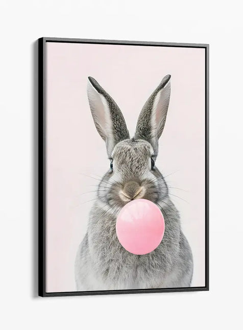 ANIMAL ART RABBIT PINK BUBBLE