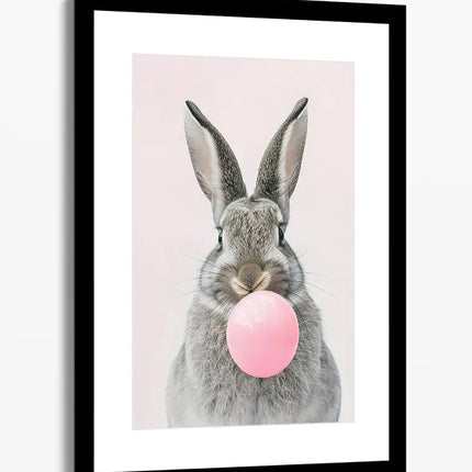 ANIMAL ART RABBIT PINK BUBBLE