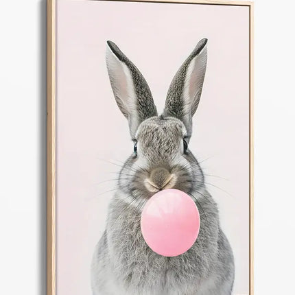 ANIMAL ART RABBIT PINK BUBBLE