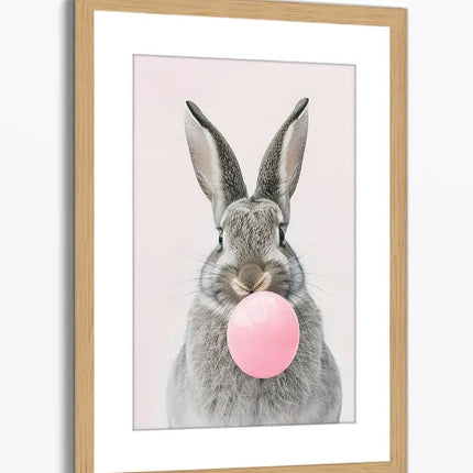 ANIMAL ART RABBIT PINK BUBBLE