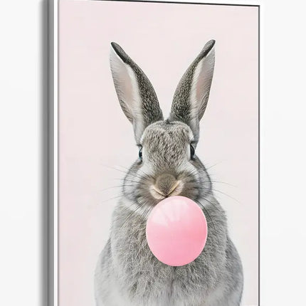 ANIMAL ART RABBIT PINK BUBBLE