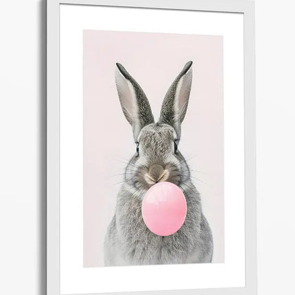 ANIMAL ART RABBIT PINK BUBBLE