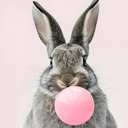 ANIMAL ART RABBIT PINK BUBBLE