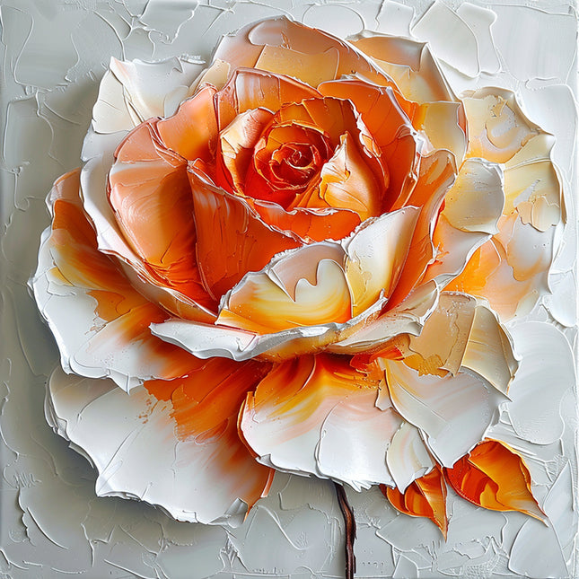 ROSE PALETTE KNIFE PAINTING CANVAS & ART PRINTS