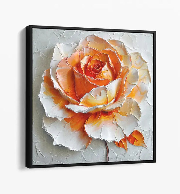 ROSE PALETTE KNIFE PAINTING CANVAS & ART PRINTS