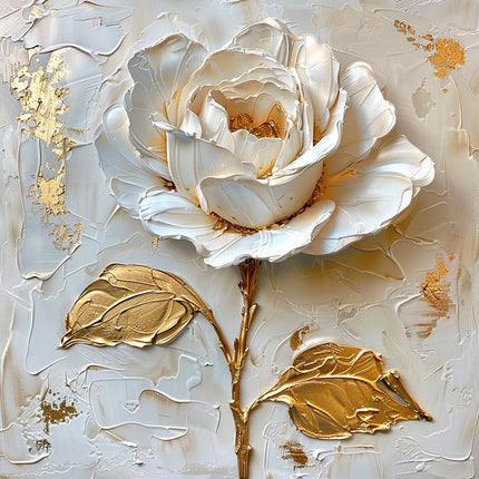 ROSE PALETTE KNIFE PAINTING CANVAS & ART PRINTS