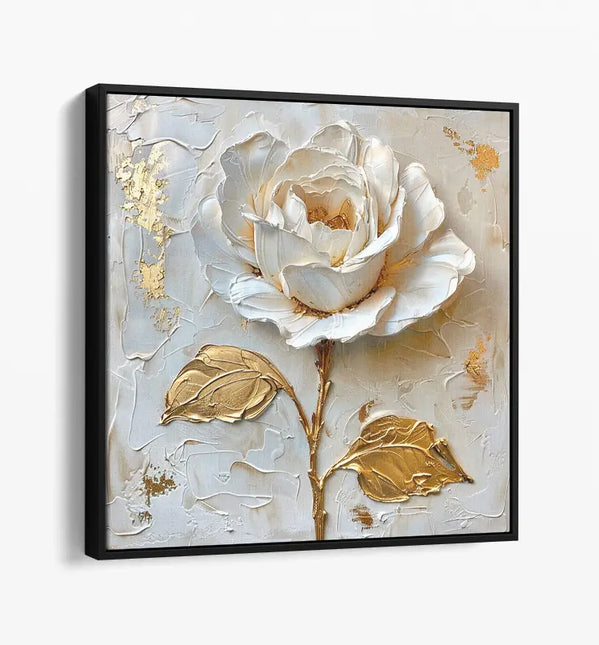 ROSE PALETTE KNIFE PAINTING CANVAS & ART PRINTS