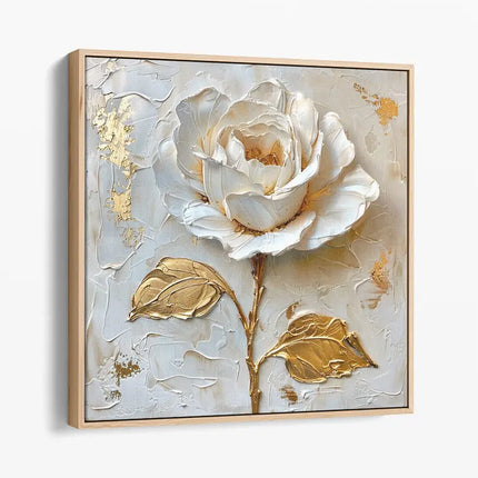 ROSE PALETTE KNIFE PAINTING CANVAS & ART PRINTS