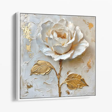 ROSE PALETTE KNIFE PAINTING CANVAS & ART PRINTS