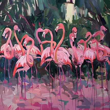 ANIMAL ART FLAMINGOS