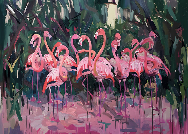 ANIMAL ART FLAMINGOS