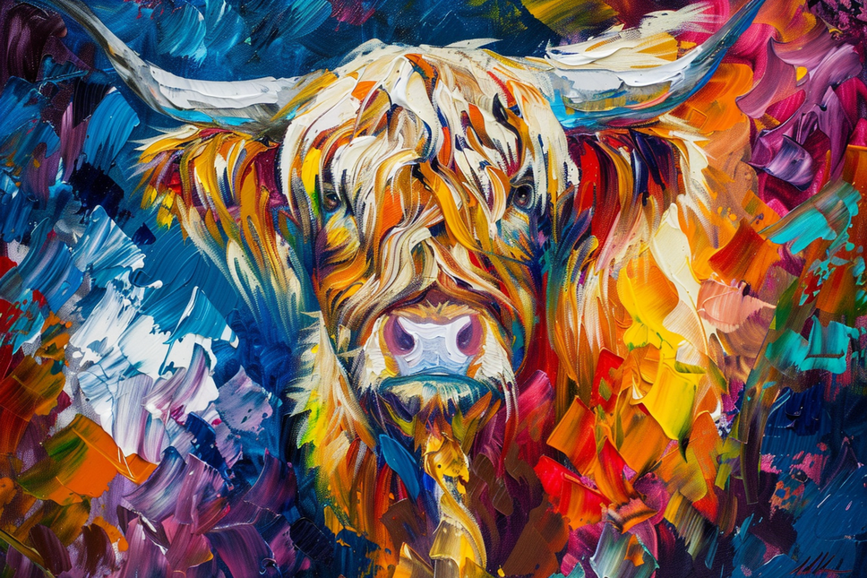 ANIMAL ART HIGHLAND COW